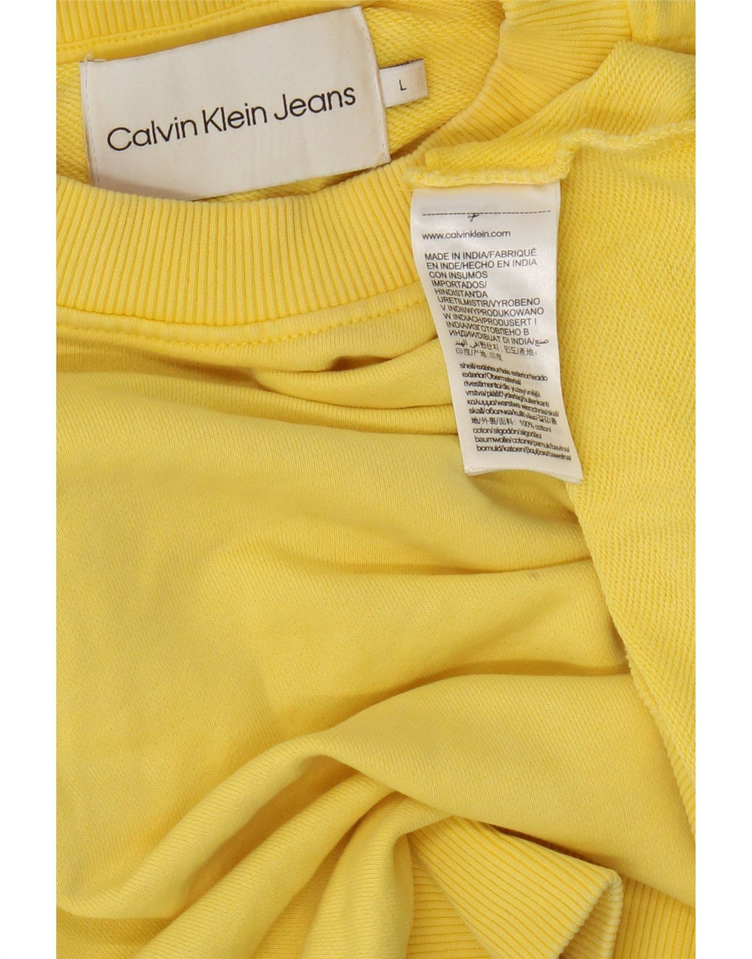 Calvin Klein Jeans Γυναικεία φούτερ υπερμεγέθη Jumper UK 16 Large Yellow
