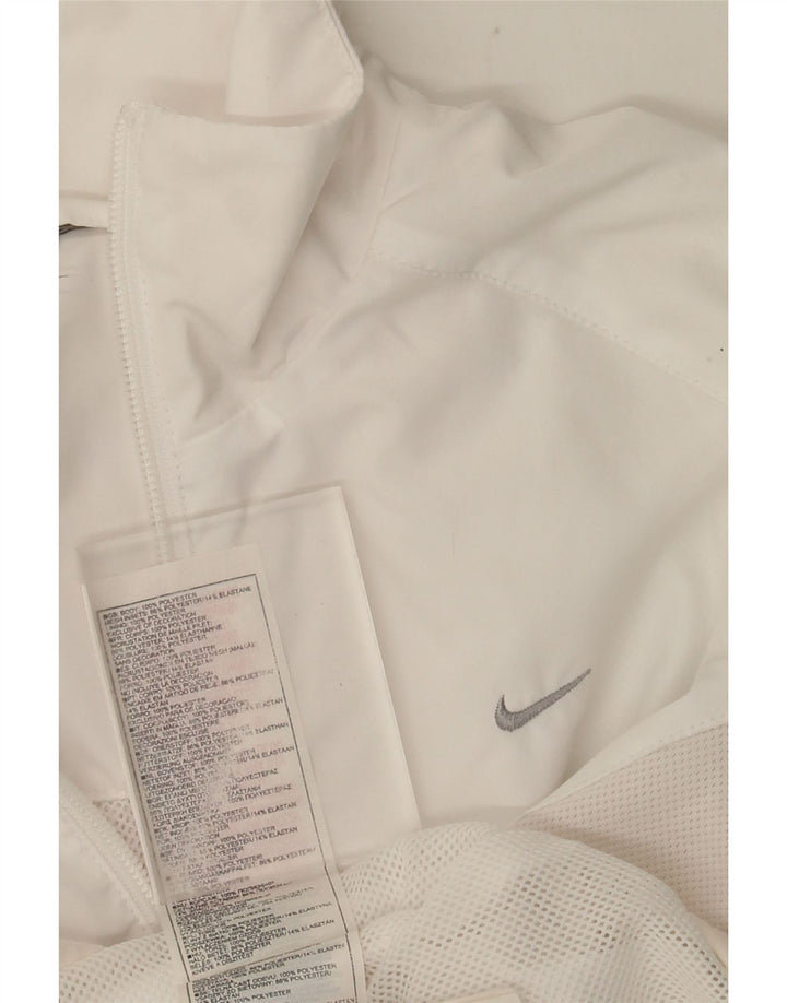 Γυναικεία αθλητική φόρμα NIKE Top Jacket UK 14 Medium White Polyester