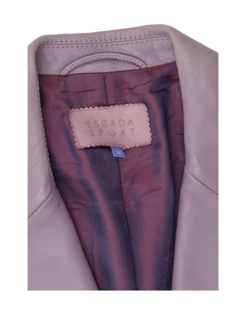 ESCADA Womens 1 Button Leather Blazer Jacket EU 38 Medium Purple Lambskin Vintage Escada and Second-Hand Escada from Messina Hembry 