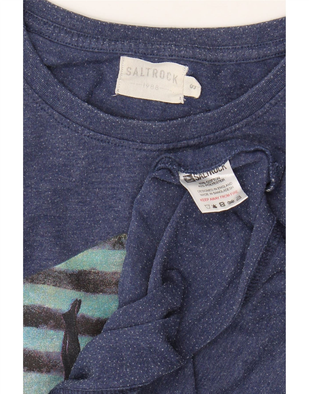 SALTROCK Ανδρικό γραφικό T-Shirt Top Small Navy Blue Βαμβακερό