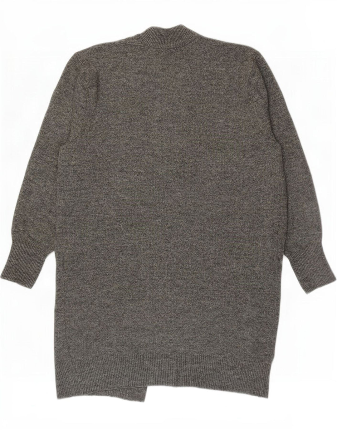Zara Γυναικείο Longline Ανοιχτό Ζακέτα UK 14 Μεσαίο Γκρι Ακρυλικό