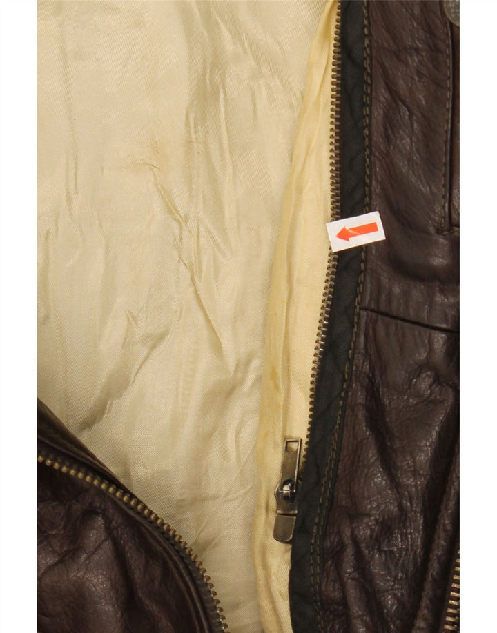 VINTAGE Ανδρικό Δερμάτινο Μπουφάν UK 42 XL Καφέ