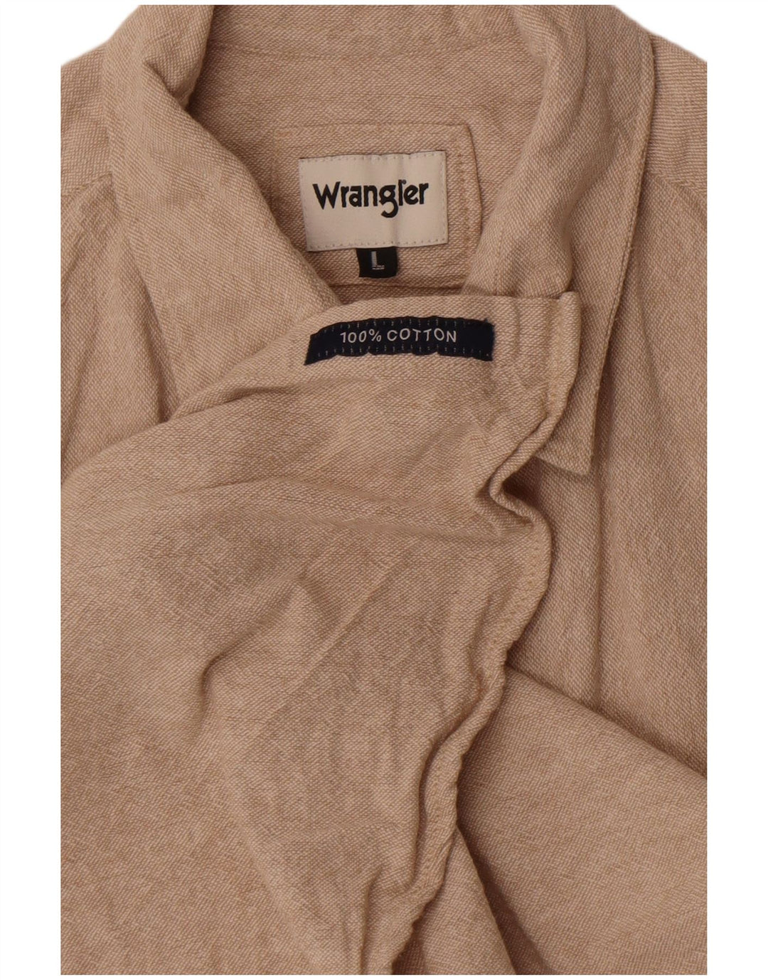 Ανδρικό κοντομάνικο πουκάμισο Wrangler μεγάλο μπεζ βαμβακερό