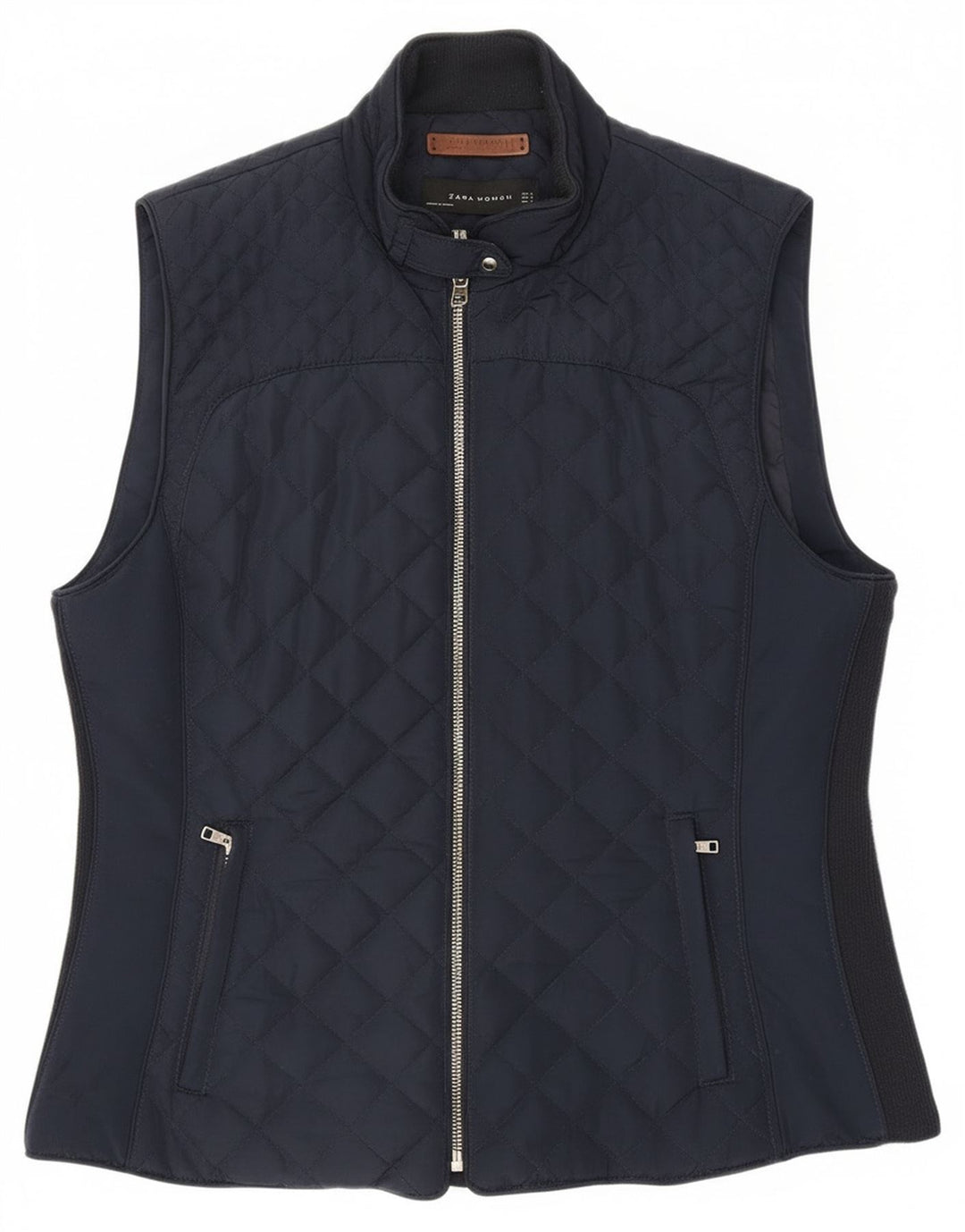 Zara Γυναικείο Καπιτονέ Gilet UK 18 XL Navy Blue Polyester