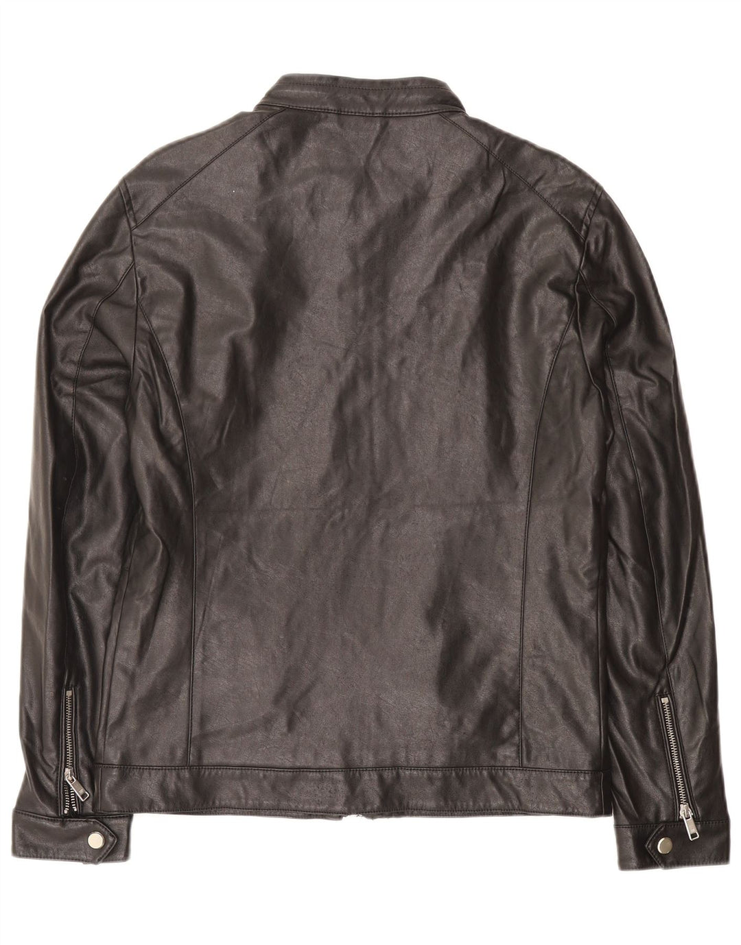 Zara Ανδρικό Δερμάτινο Μπουφάν UK 38 Medium Μαύρο