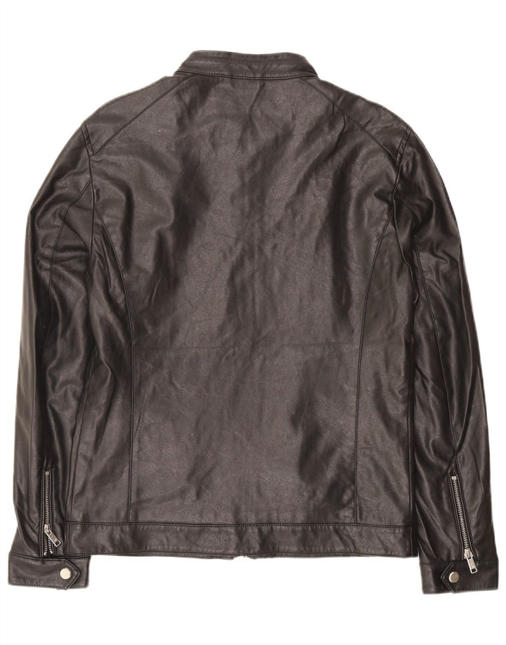 Zara Ανδρικό Δερμάτινο Μπουφάν UK 38 Medium Μαύρο