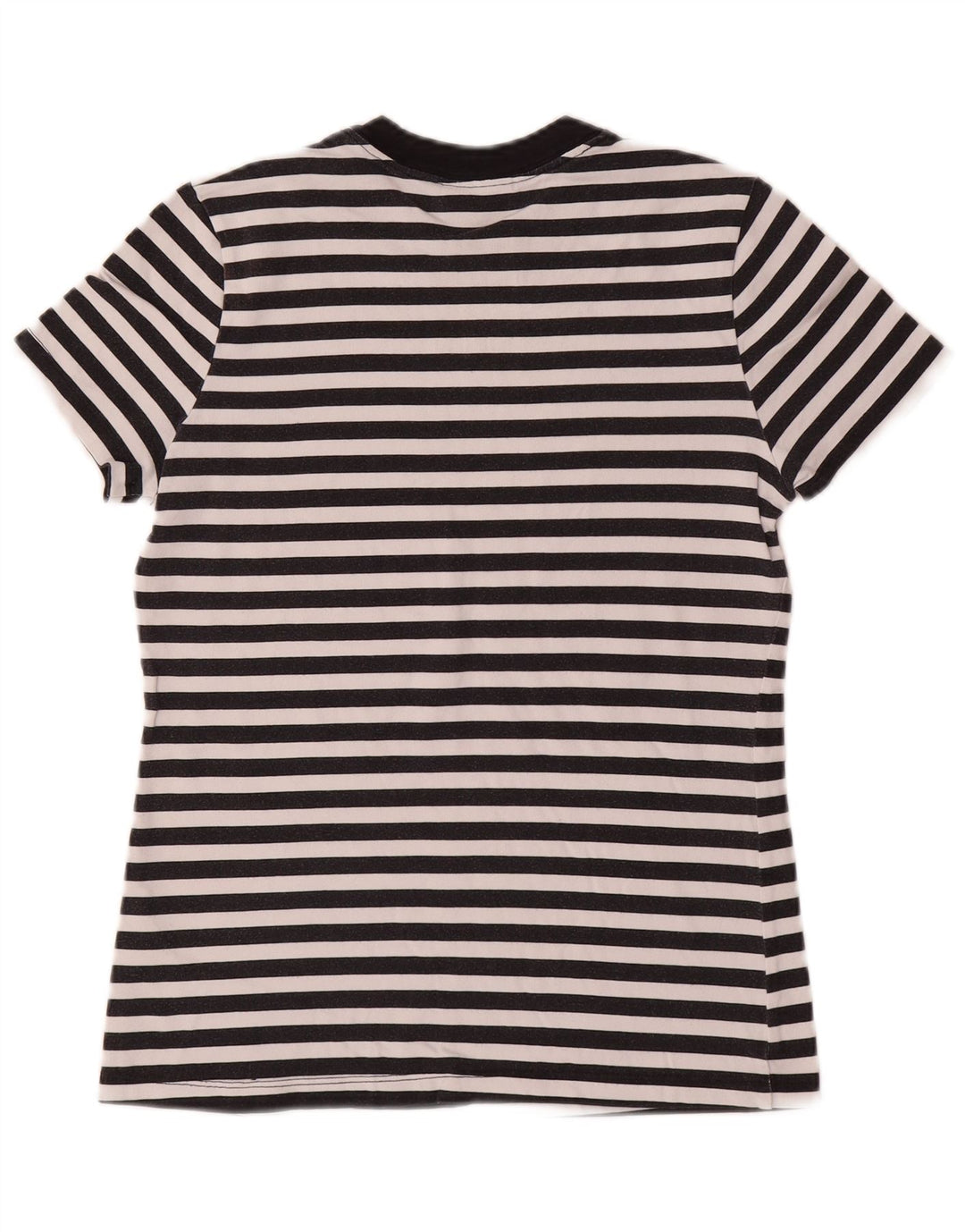 Γυναικείο γραφικό μπλουζάκι NIKE τοπ βρετανικό 10 μικρό μαύρο ριγέ βαμβακερό