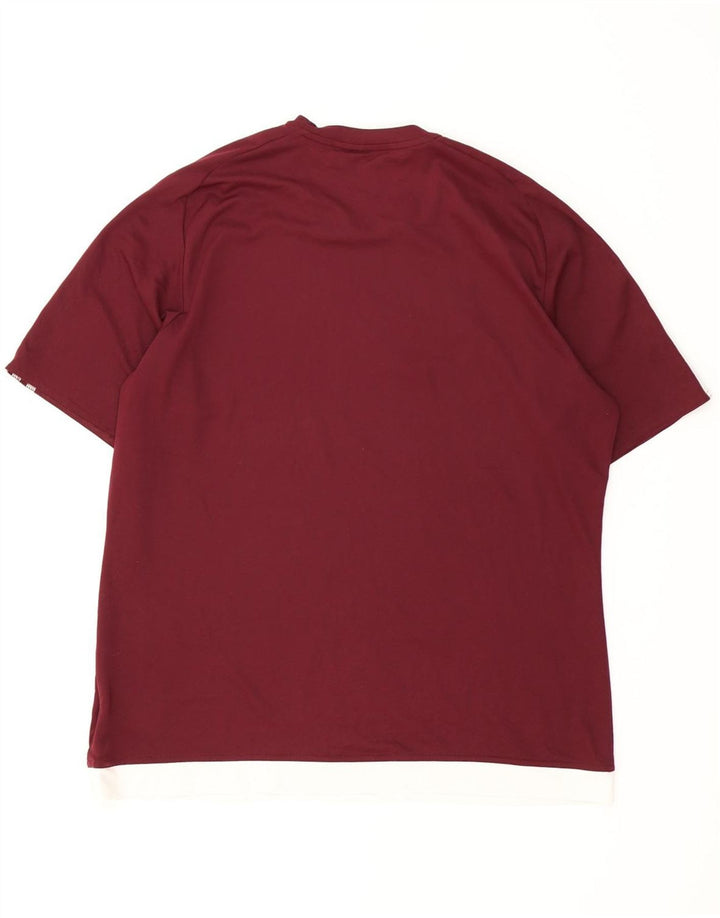 Ανδρικό T-Shirt Climalite Adidas Top Large Maroon Πολυεστέρας