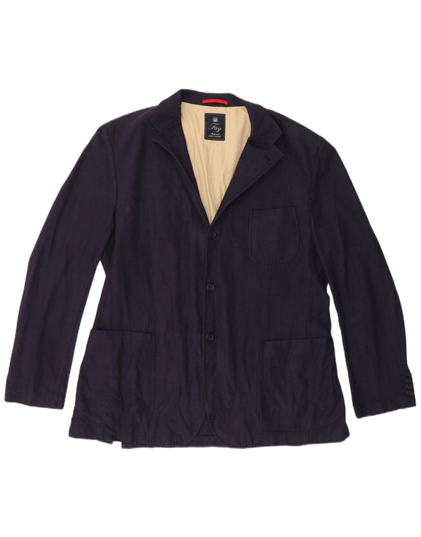 Ανδρικό μπουφάν 3 κουμπιών Fay Blazer IT 56 3XL Navy Blue Ψαροκόκκαλο