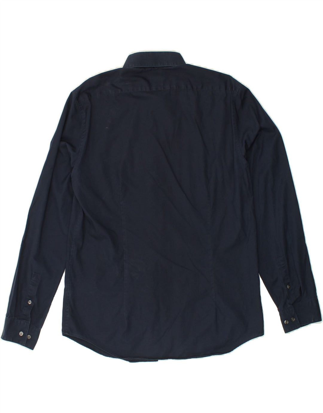 CALVIN KLEIN Mens Fitted Shirt Size 42 16 1/2 Large Navy Blue Vintage Calvin Klein and Second-Hand Calvin Klein from Messina Hembry 