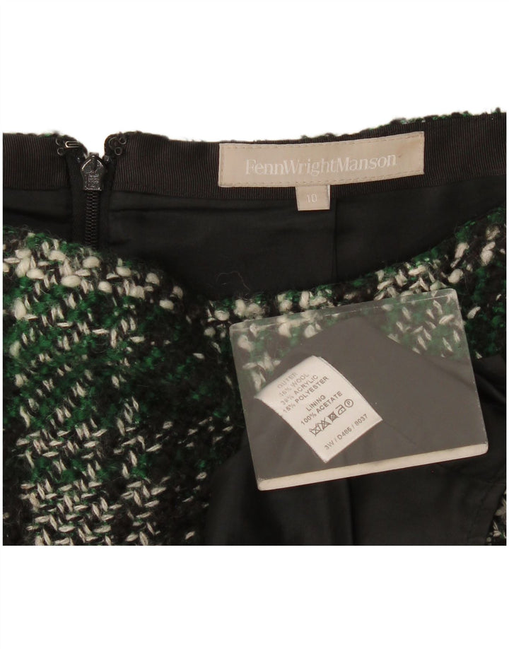 Μίνι γυναικεία φούστα Fenn Wright Manson UK 10 Small W30 Green Check Wool