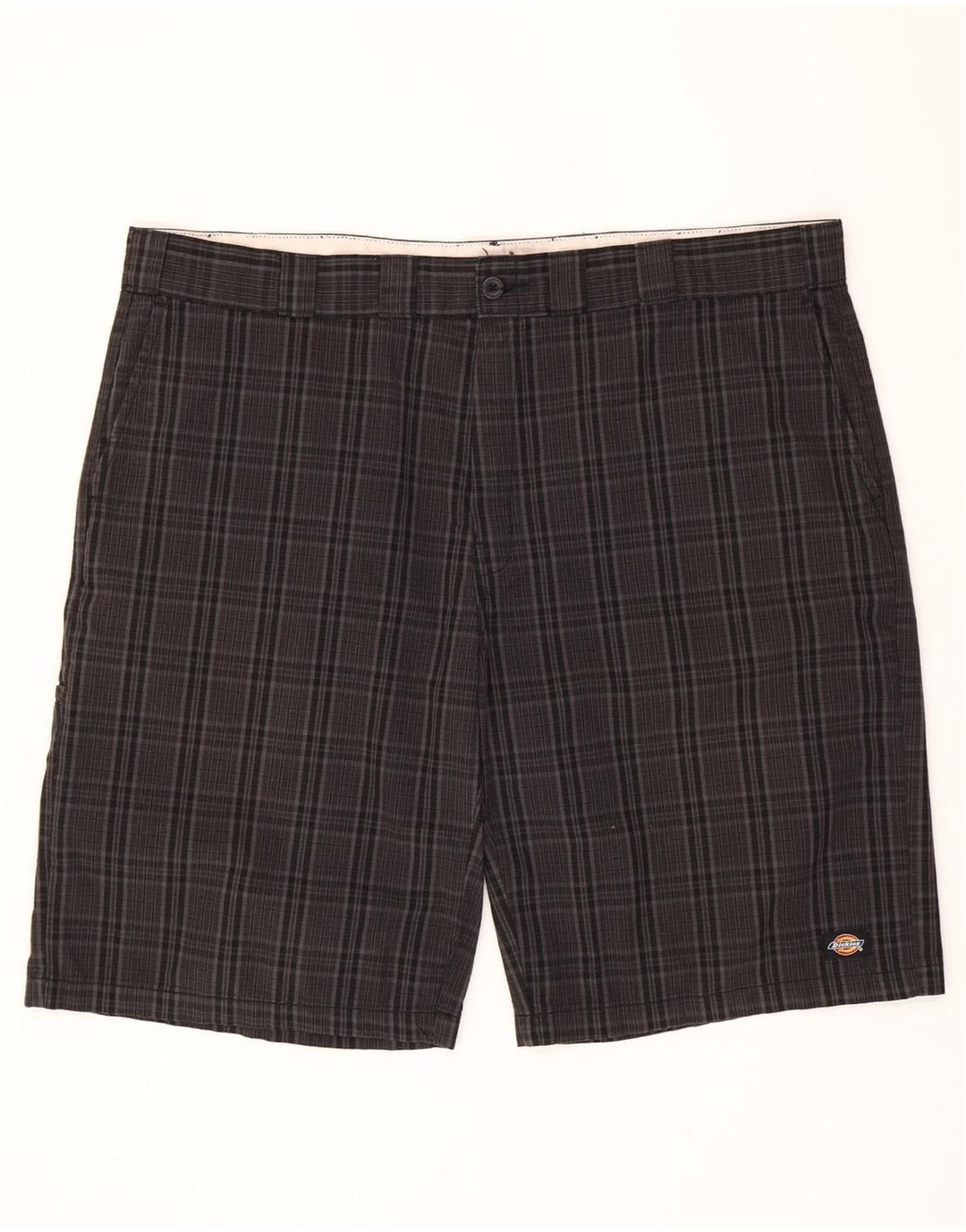 DICKIES Mens Regular Fit Cargo Shorts W46 3XL Grey Check Cotton Vintage Dickies and Second-Hand Dickies from Messina Hembry 