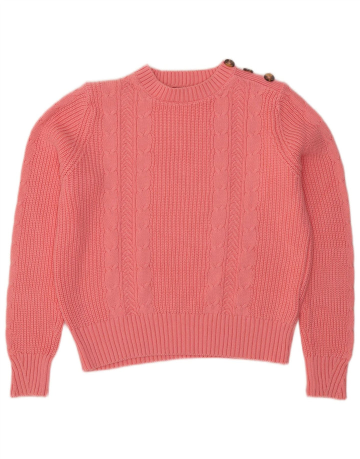 Marks & Spencer Γυναικείο πουλόβερ Crop Crew Neck Jumper UK 14 Medium Pink