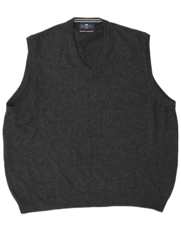 MARKS & SPENCER Ανδρικό Μπλε γιλέκο Harbor Tank Top Large Black Lambswool