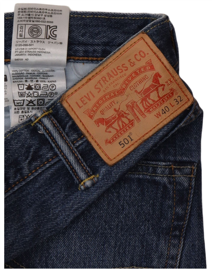 Levi's Mens 501 Straight Jeans W40 L32 Blue Cotton