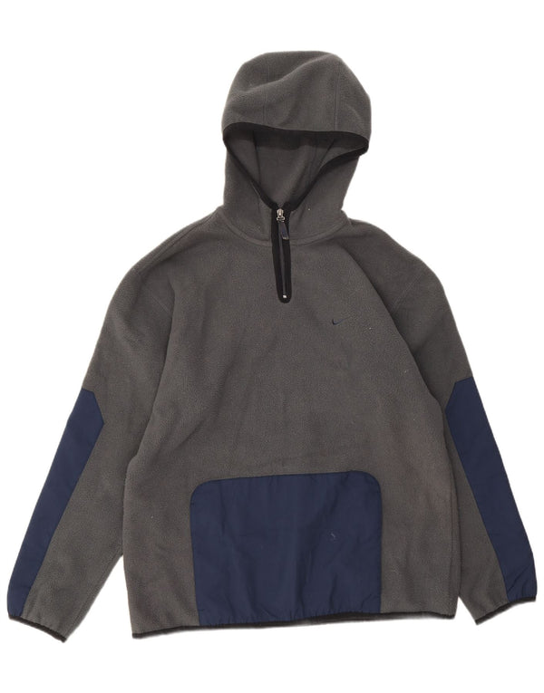 Ανδρική κουκούλα Nike με φερμουάρ με λαιμόκοψη Fleece Jumper UK 39/41 Medium Grey Colourblock