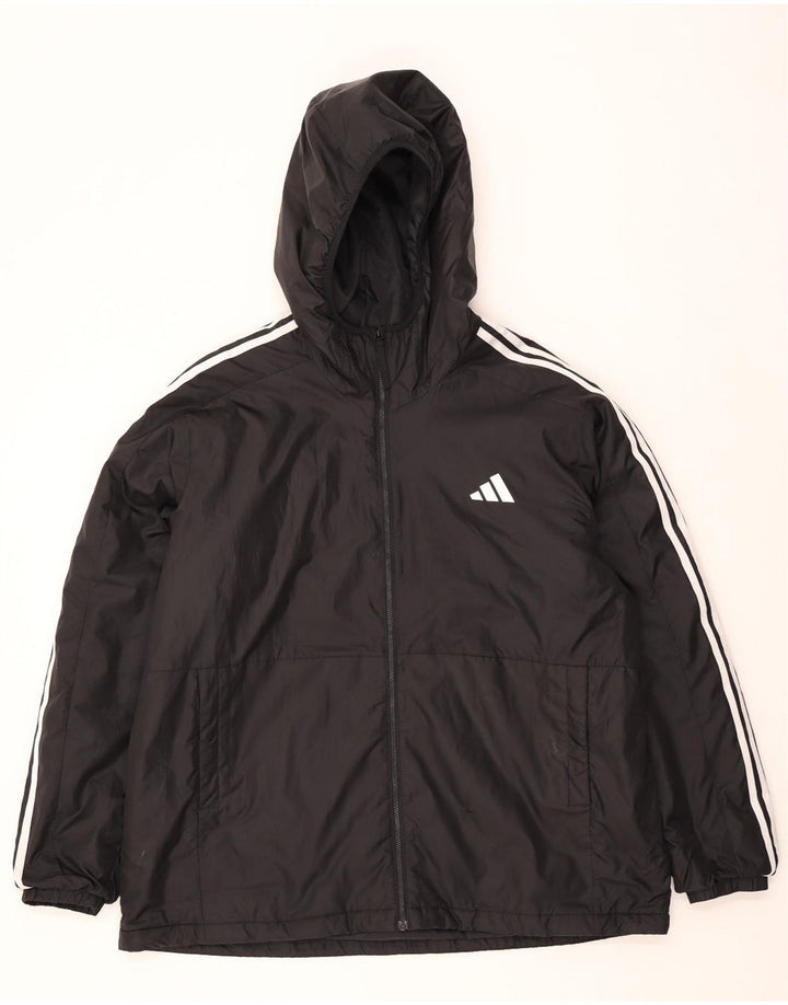 Ανδρικό τζάκετ με κουκούλα Adidas UK 44 2XL Μαύρο πολυεστέρα