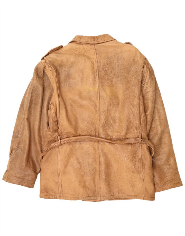 Ανδρικό δερμάτινο μπουφάν VINTAGE Military UK 42 XL Beige