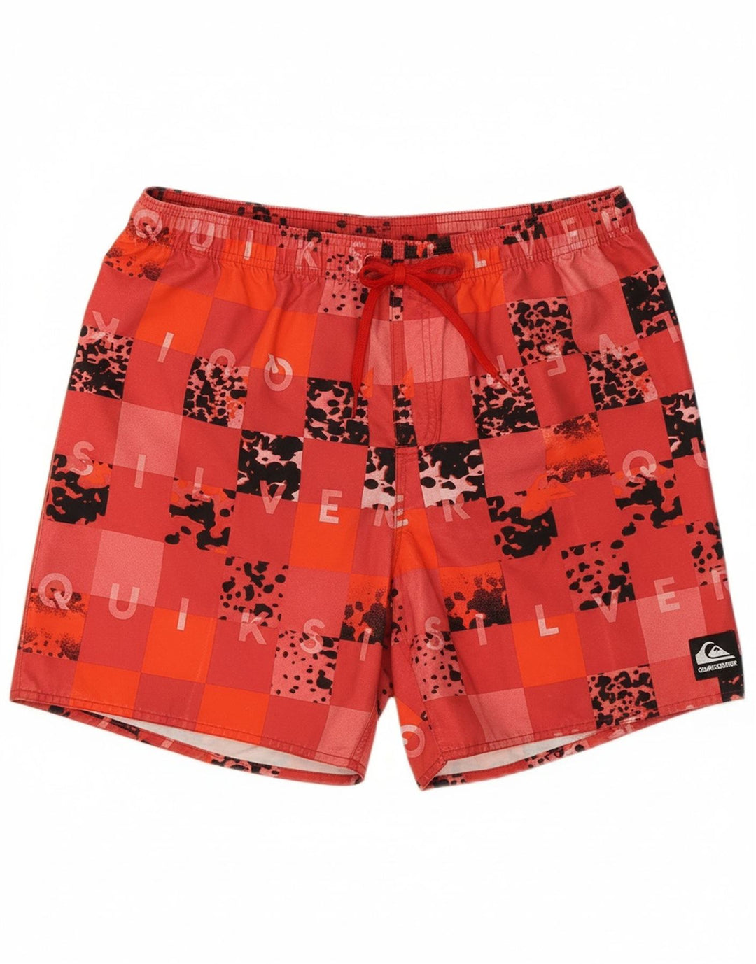 QUIKSILVER Mens Graphic Swimming Shorts Medium Red Geometric