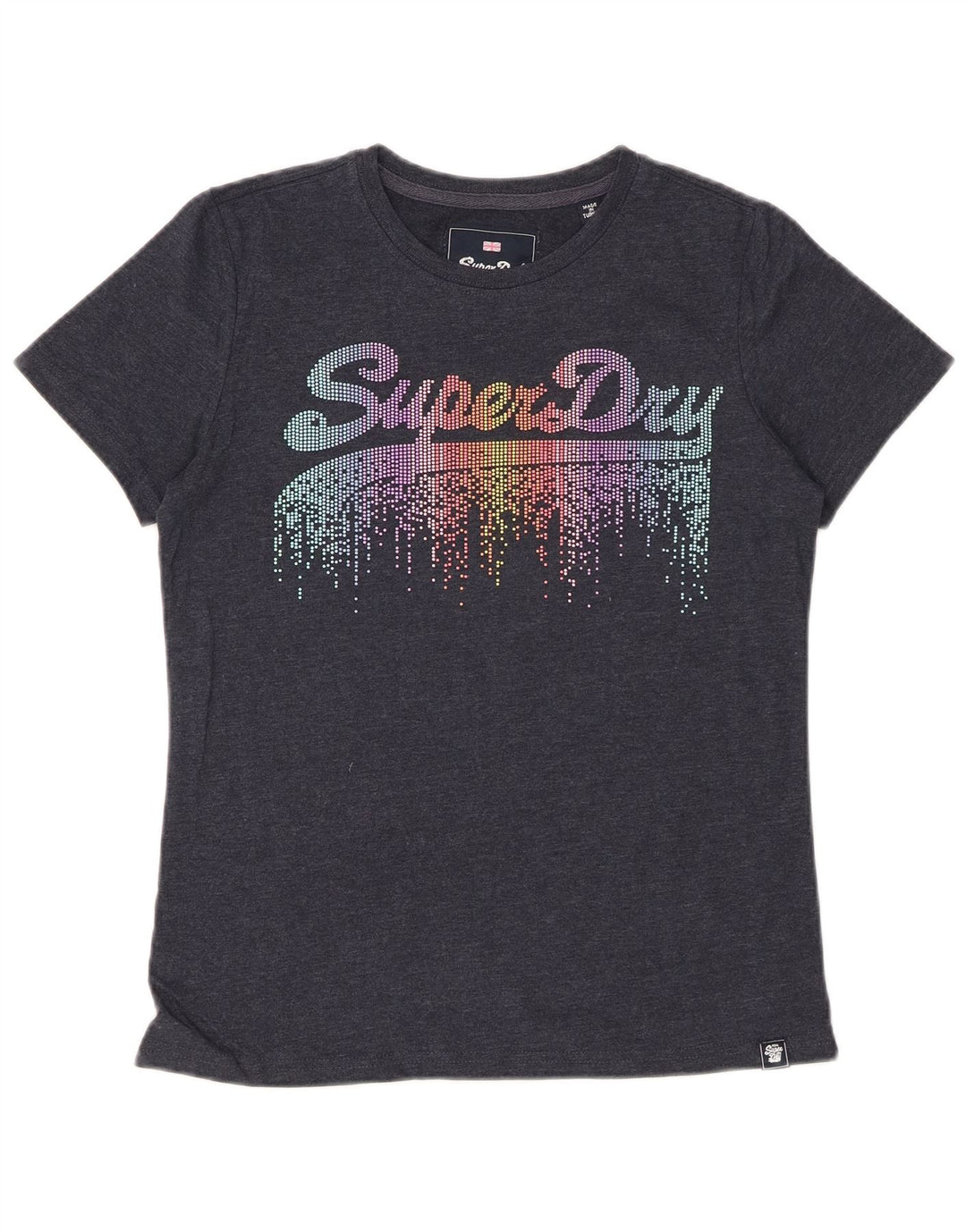 Γυναικείο γραφικό μπλουζάκι SUPERDRY Top UK 10 Small Grey