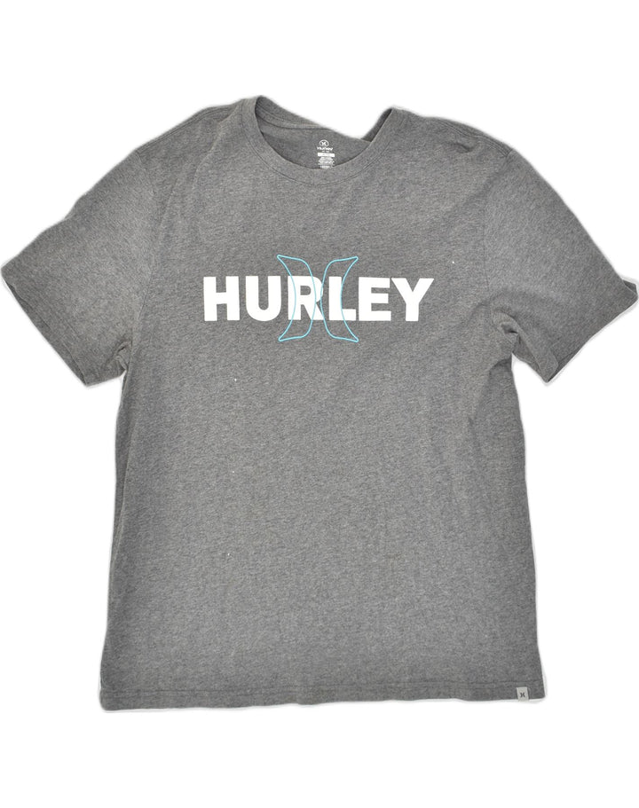 HURLEY Womens Graphic T-Shirt Top UK 18 XL Grey Cotton | Vintage Hurley | Thrift | Second-Hand Hurley | Used Clothing | Messina Hembry 