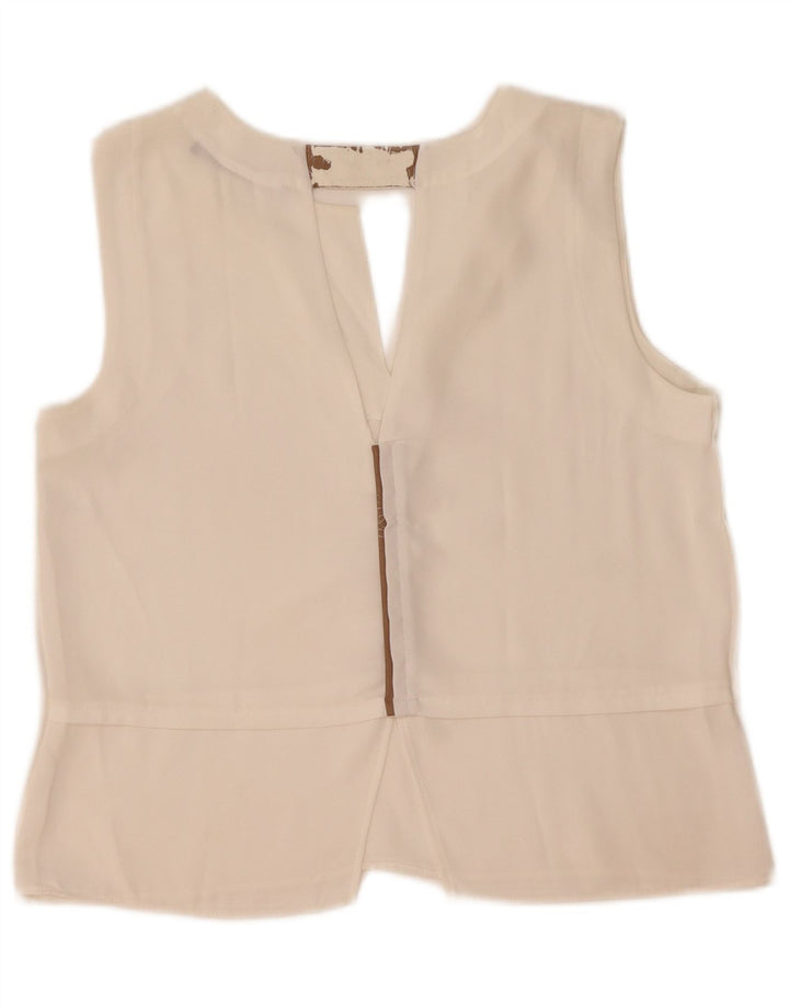 Zara Γυναικεία Αμάνικη Μπλούζα Μπλούζα UK 18 XL Λευκή