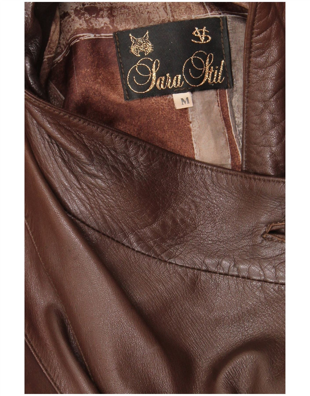 Vintage Γυναικείο Oversized Δερμάτινο Παλτό UK 14 Μεσαίο Καφέ