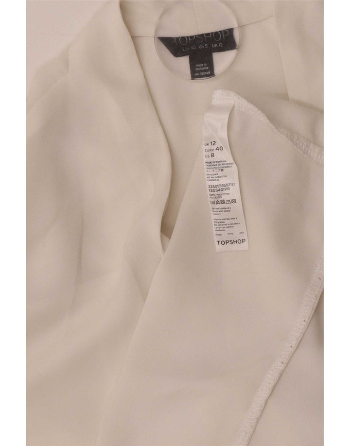 Γυναικεία μακρυμάνικη μπλούζα Topshop Top UK 12 Μεσαίου Λευκού Πολυεστέρα