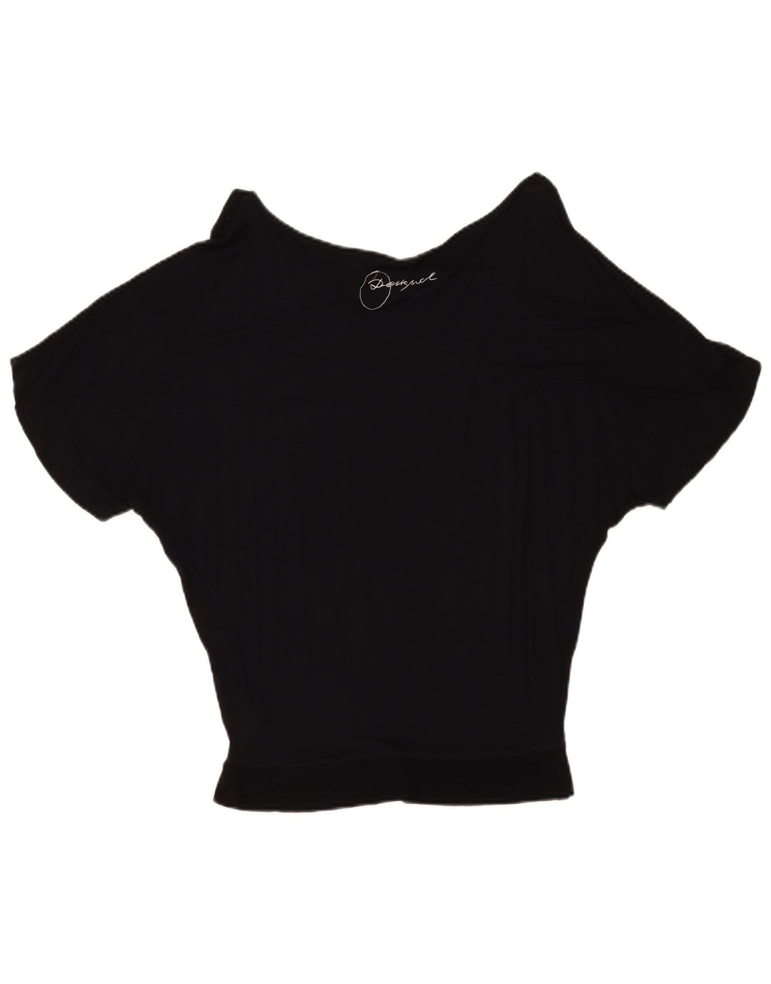 Desigual Γυναικεία γραφική μπλούζα μπλούζα τοπ UK 10 Small Black Geometric