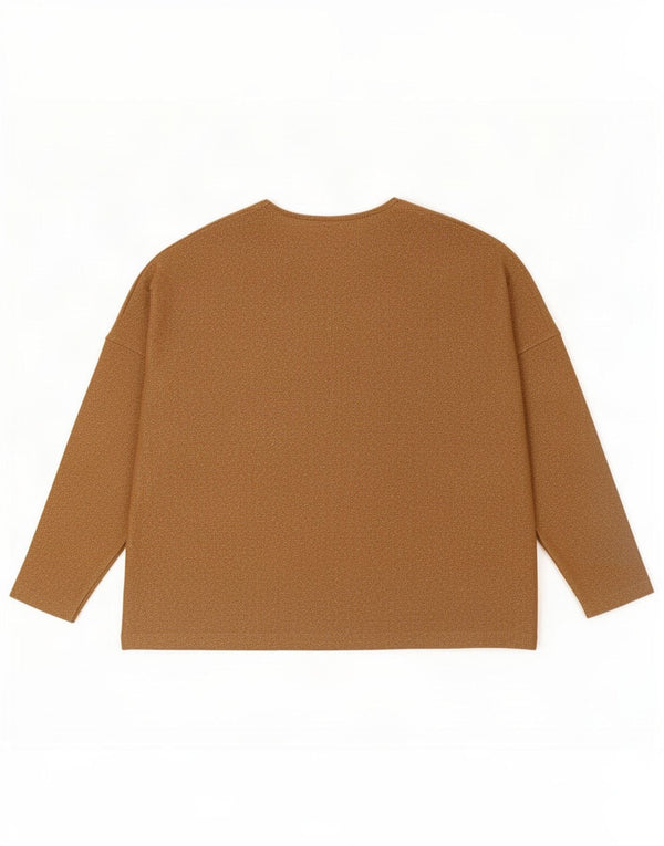Zara γυναικεία υπερμεγέθη τοπ μανίκια 3/4 UK 14 Μεσαίου καφέ μεταλλικό