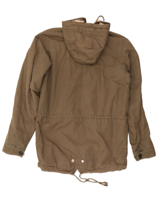 Quiksilver Ανδρικό μπουφάν Parka με κουκούλα UK 36 Small Khaki Cotton