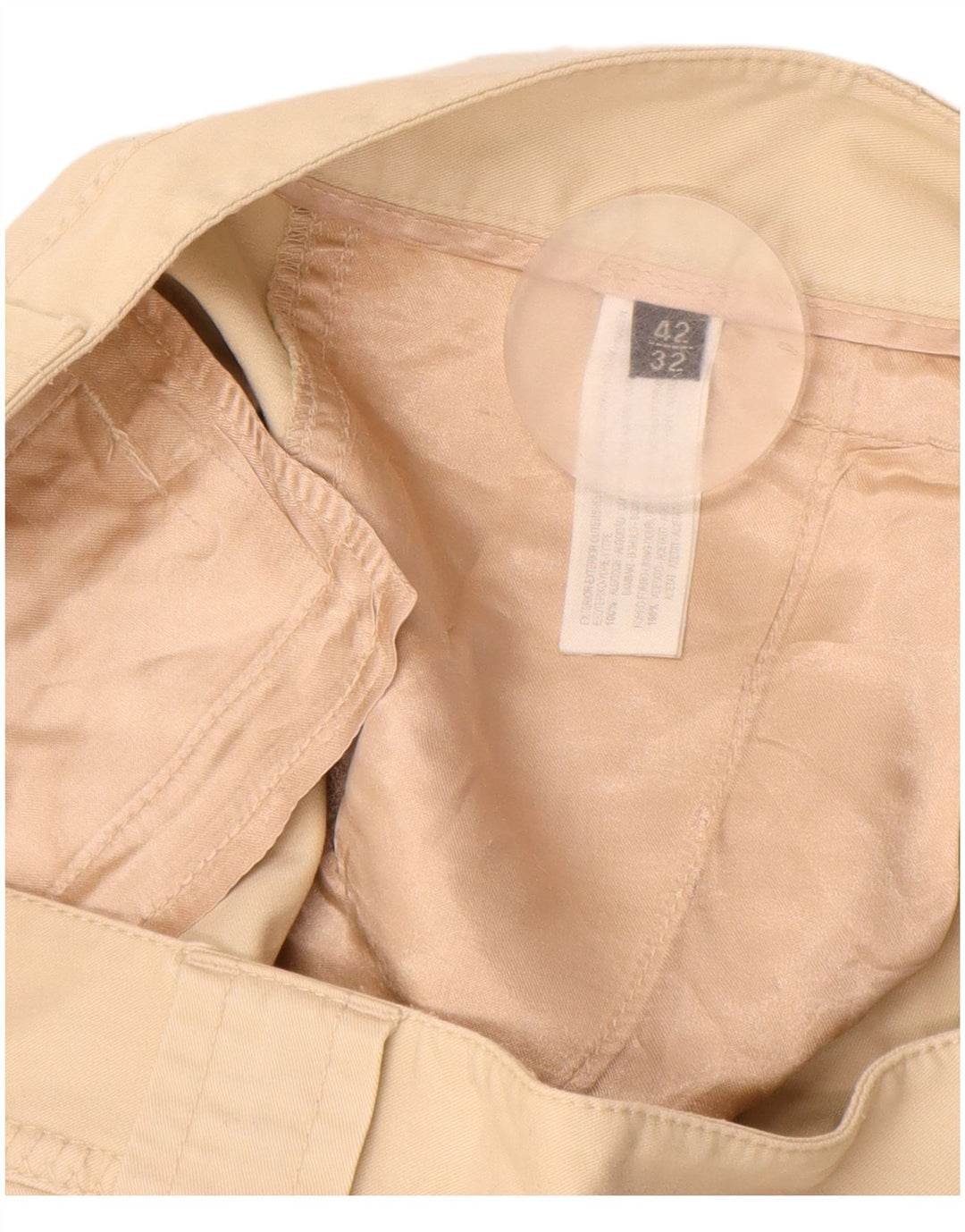 MASSIMO DUTTI Γυναικείο ίσιο παντελόνι Chino EU 42 Large W32 L33 Beige