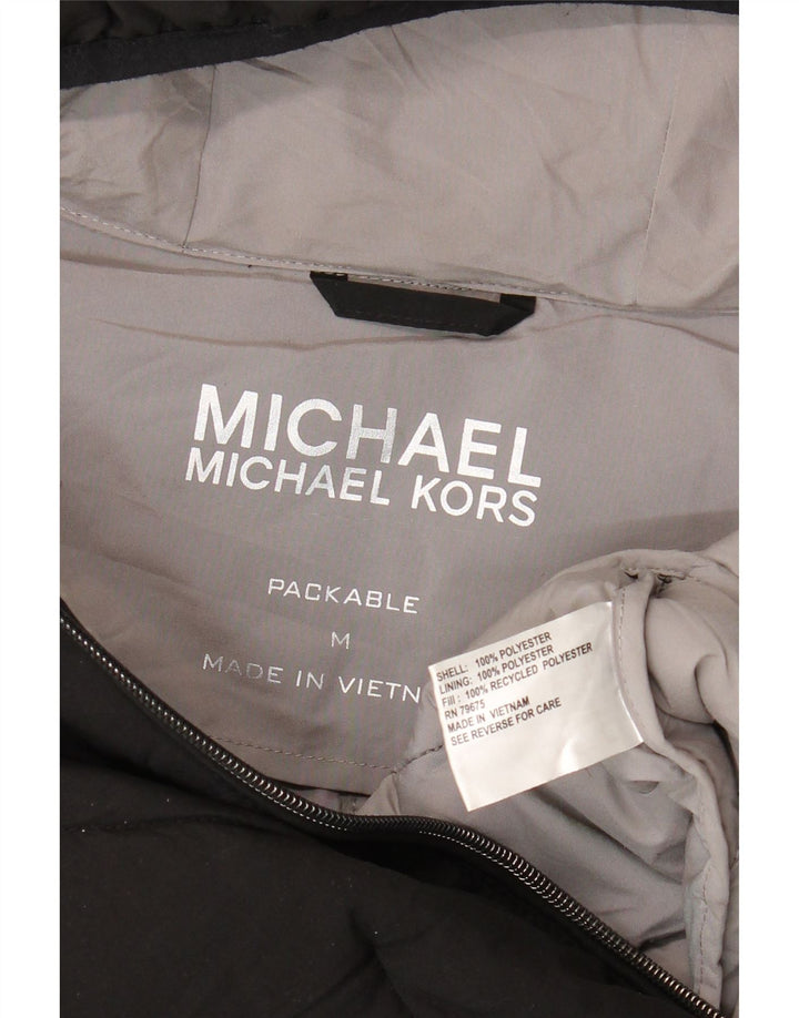Michael Kors Γυναικείο παλτό με κουκούλα UK 14 Μεσαίο Μαύρο Πολυεστέρας