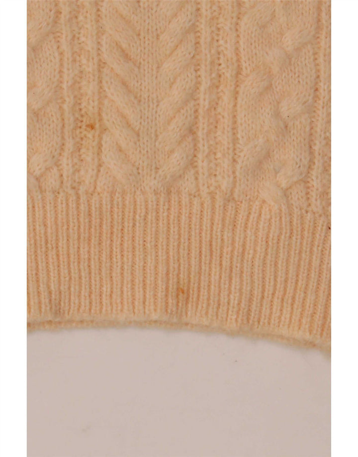 Zara Γυναικείο πουλόβερ με λαιμόκοψη UK 16 Large Beige
