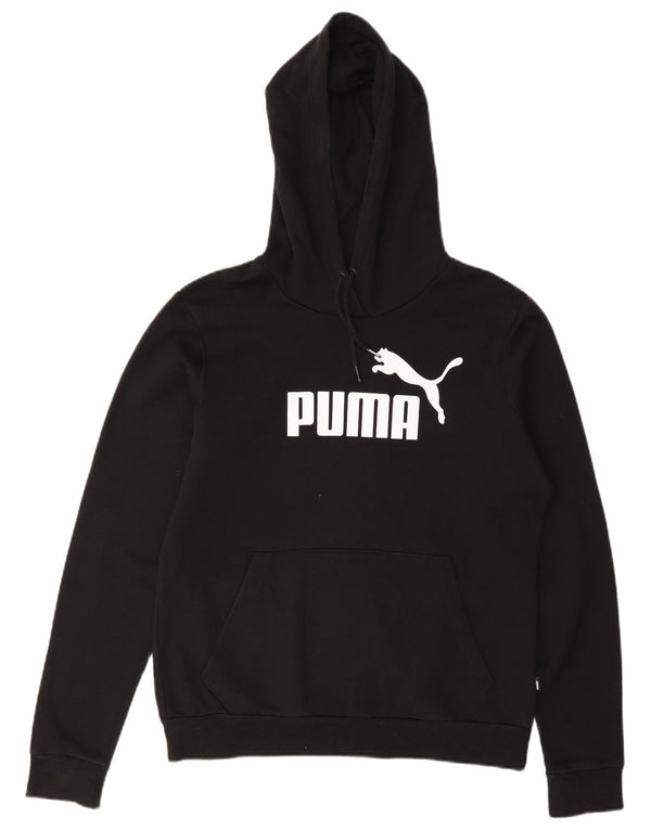 Puma Γυναικείο Γραφικό Hoodie Jumper UK 14 Large μαύρο βαμβακερό