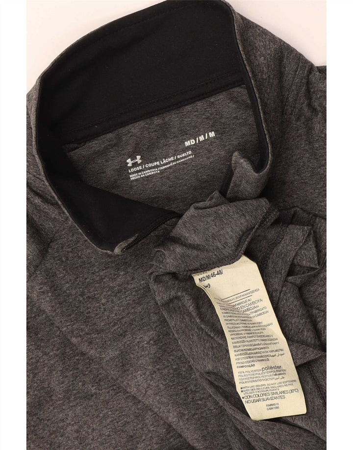 Under Armour Ανδρική μπλούζα με φερμουάρ με μακρυμάνικο μεσαίο γκρι πολυεστέρα