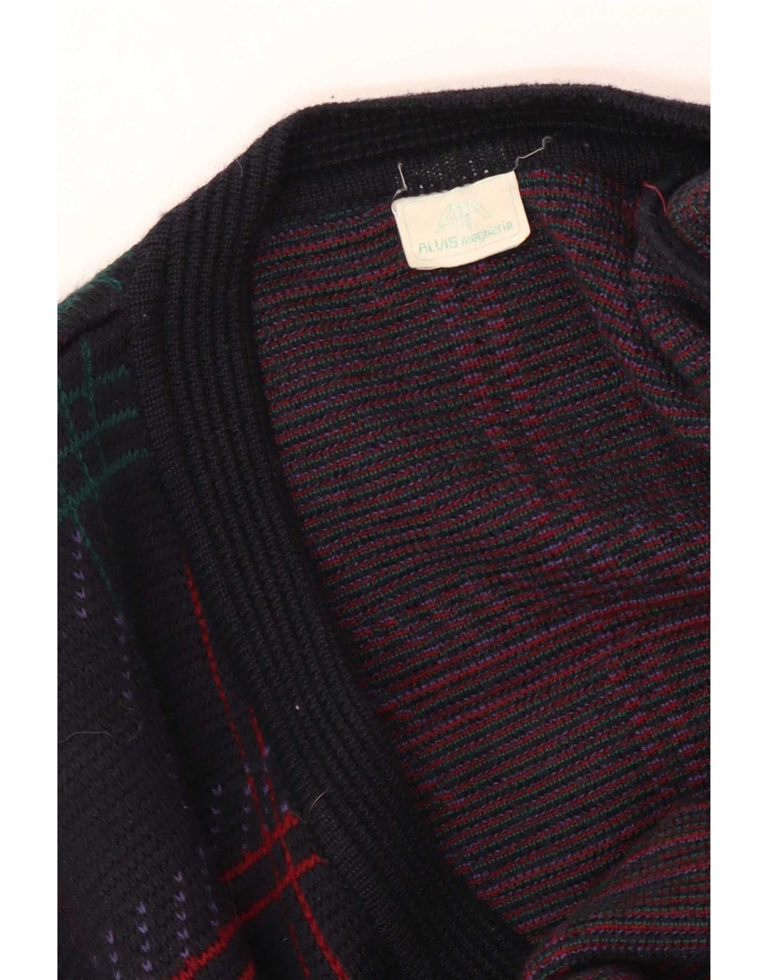 Vintage Ανδρική Ζακέτα πουλόβερ Μεγάλο Navy Blue Check