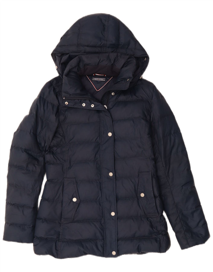 Tommy Hilfiger γυναικείο μπουφάν με κουκούλα UK 10 Small Navy Blue Polyester