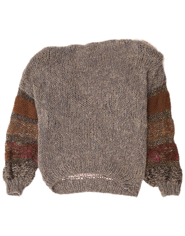 VINTAGE Γυναικείο πουλόβερ με λαιμόκαυστο EU 40/42 Medium Grey Colourblock