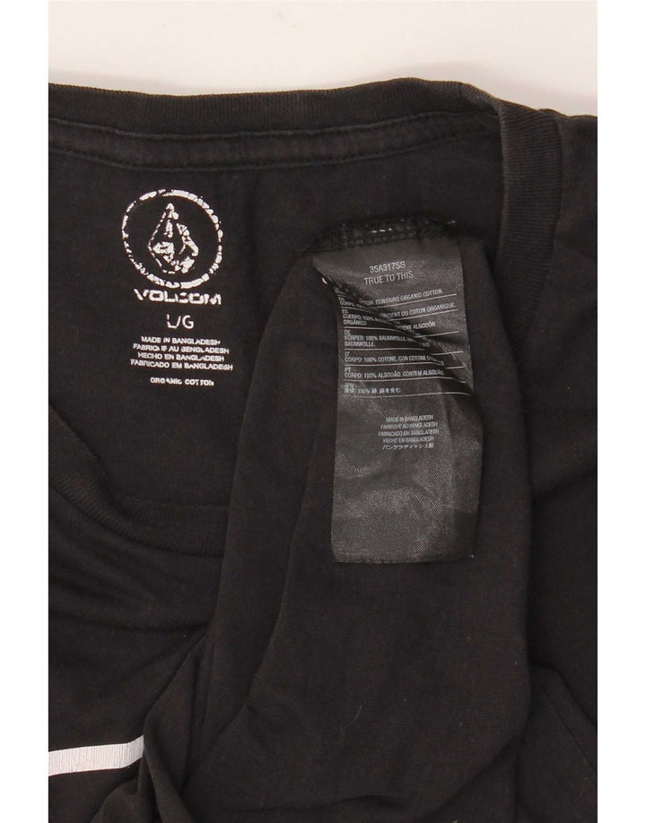 Ανδρικό γραφικό T-Shirt Volcom Top μεγάλο μαύρο βαμβακερό