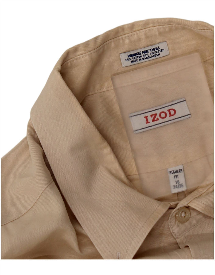 Ανδρικό πουκάμισο Izod Regular Fit Size 18 2XL Μπεζ βαμβακερό
