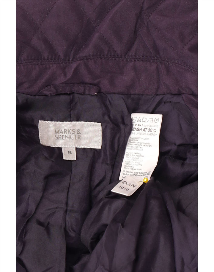 Marks & Spencer Γυναικείο Καπιτονέ μπουφάν UK 16 Large Purple Polyester