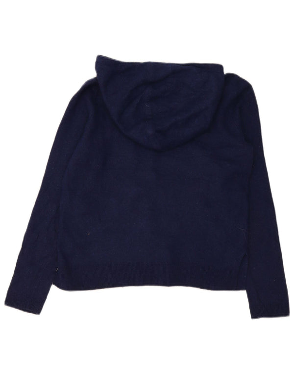 Massimo Dutti γυναικείο πουλόβερ με κουκούλα UK 10 Small Navy Blue Wool