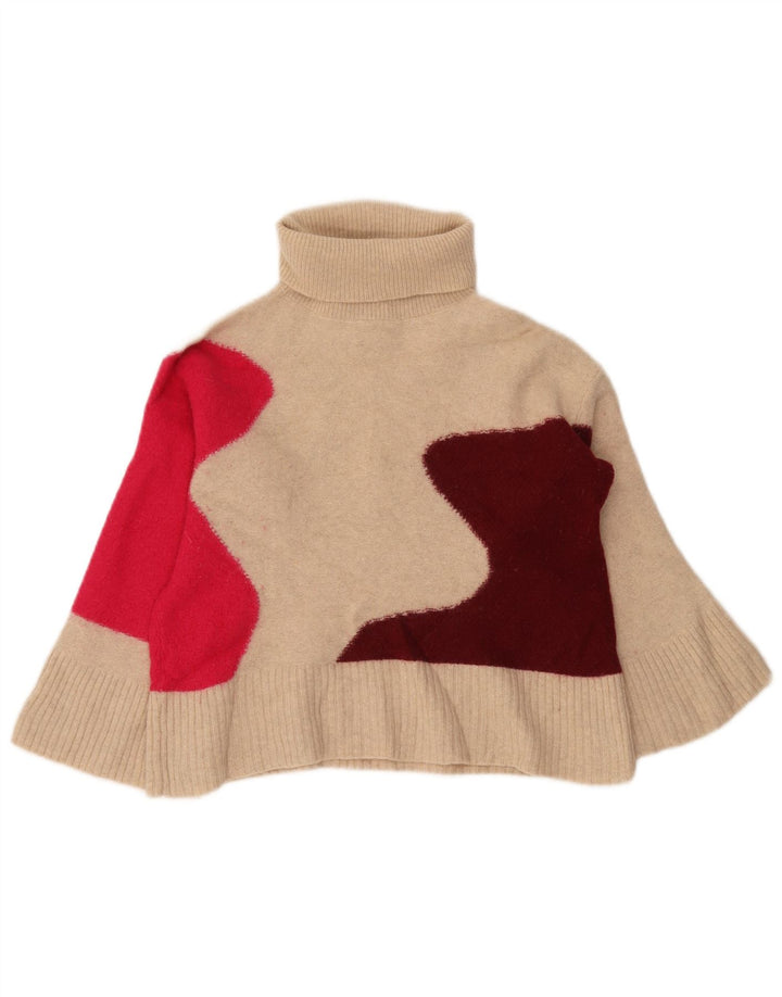 White Stuff Γυναικείο πουλόβερ με ρολό λαιμόκοψη UK 8 Small Beige Colourblock