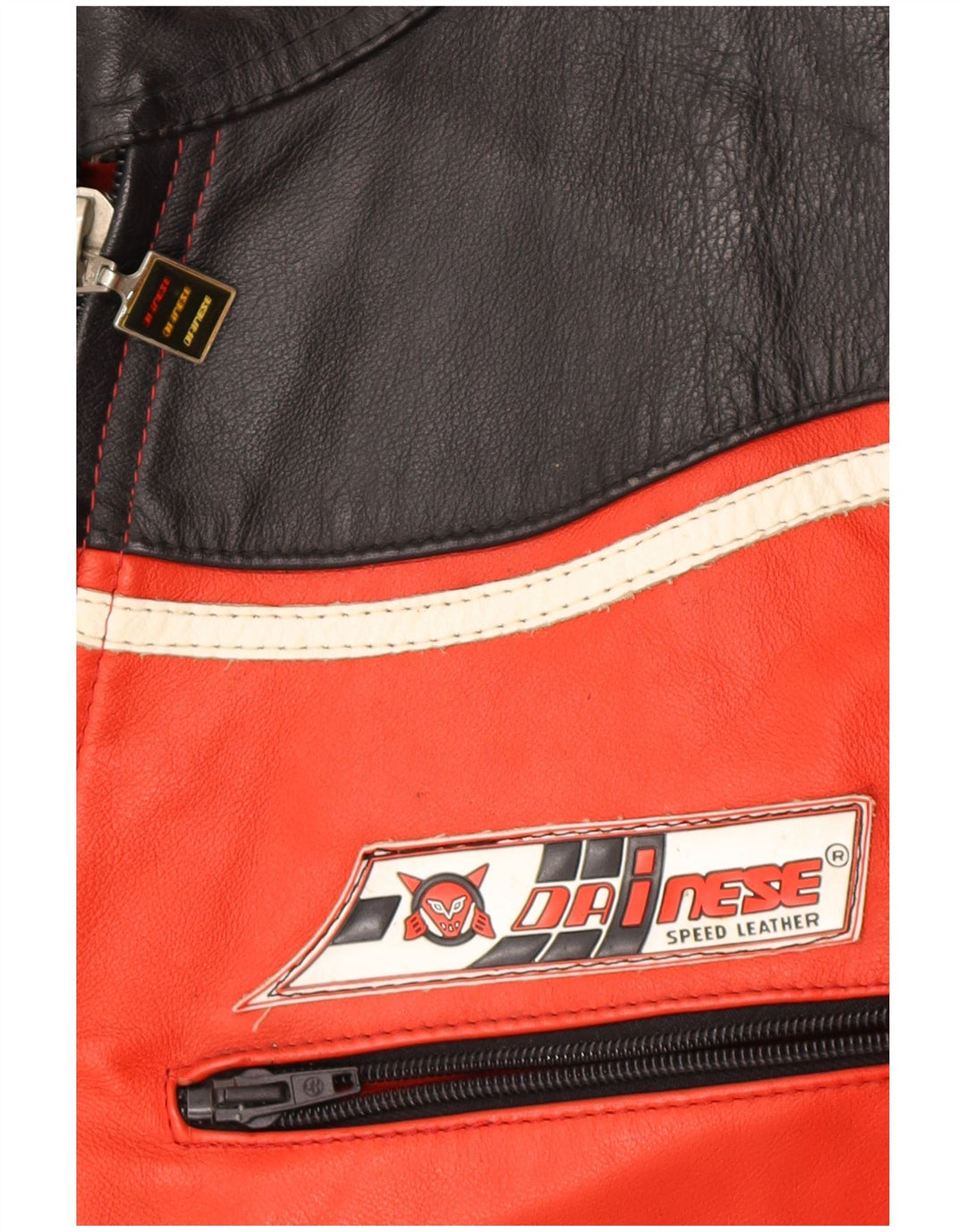 Dainese Ανδρικό Δερμάτινο Μπουφάν Racer IT 52 Large Red Colourblock Δερμάτινο