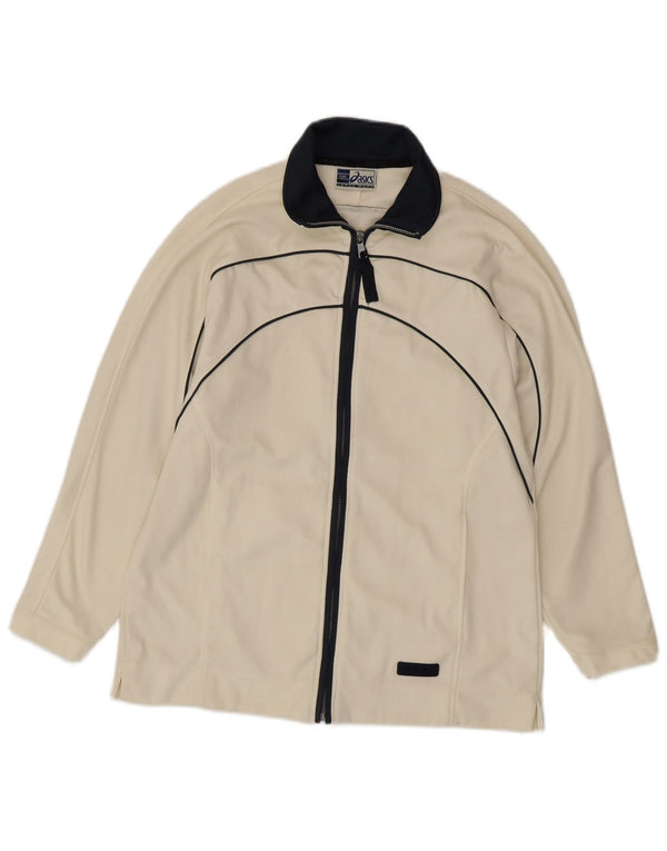 Γυναικεία φόρμα γυμναστικής Asics Top Jacket UK 16 Large White Sports