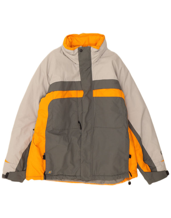 Columbia Mens Hooded Ski Jacket UK 40 Large Grey Colourblock Polyamide