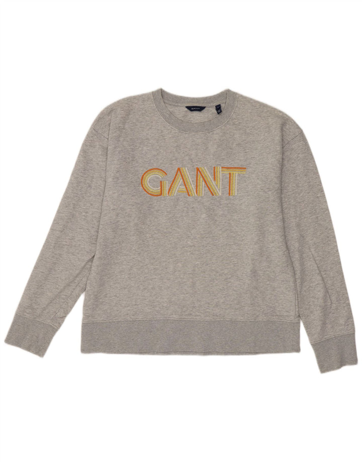 Γυναικείο γραφικό φούτερ Gant Jumper UK 14 μεσαίο γκρι βαμβακερό