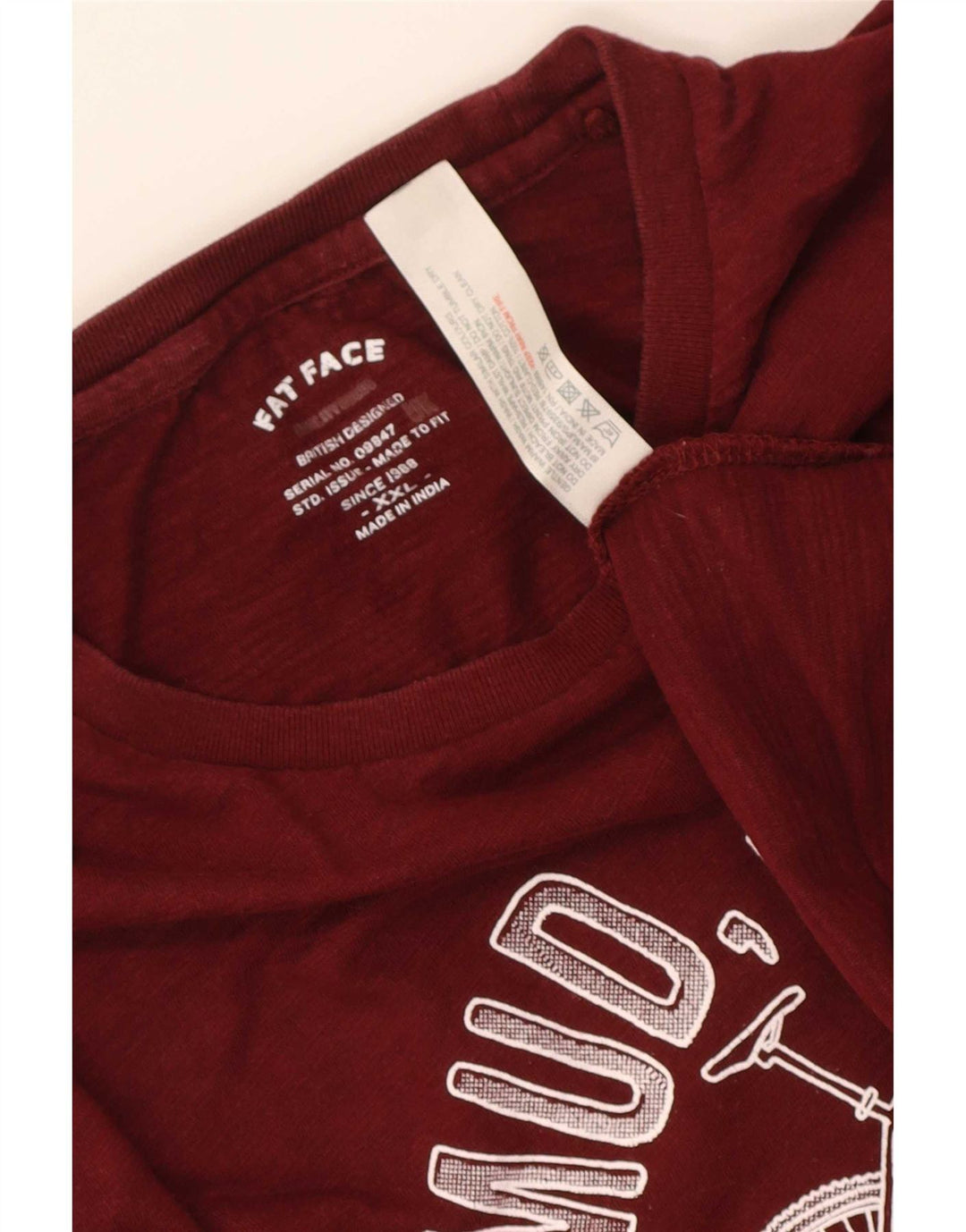 Ανδρικό γραφικό T-Shirt Fat Face Top 2XL βαμβακερό βαμβακερό