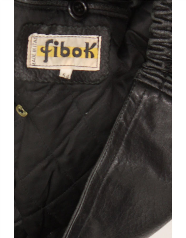 Ανδρικό Δερμάτινο Μπουφάν Fibok IT 54 2XL Μαύρο Δερμάτινο